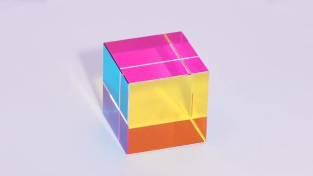 CMY Mixing Colour Cube, 50mm (2 inch) Acrylic Cube Prism