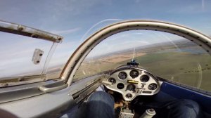 Полет с пилотажем на планере Blanik, вид из кабины. Евсино. 19.09.2015.