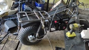 Первый выезд, самодельный мотоцикл с двигателем от мотоблока,крылья выхлоп финишная прямая