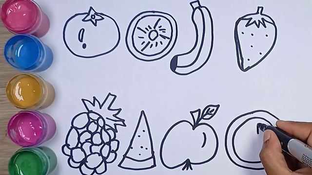 Bolalar uchun mevalar rasm chizish/Drawing Fruits for children/Рисование фрукты для детей смотреть онлайн