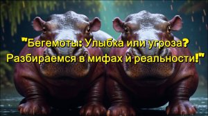 Бегемоты. Улыбка и ли угроза. Разбираемся в мифах и реальности!