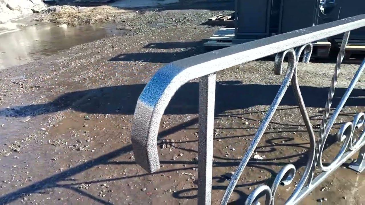 Перила на лестницу с полимерным покрытием. смотреть онлайн