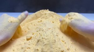 ASMR baking soda crunchy large yellow chunks