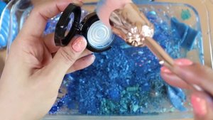 Слайм «Один цвет»!Смешиваем «синий» макияж, другие ингредиенты, фиджеты и шоколадную слизь в слайм!