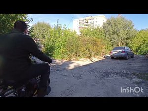 Первый выезд, подъем в горку, самодельный мотоцикл с двигателем от мотоблока,газ в полас