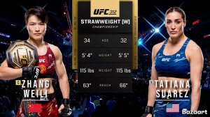 ЧЖАН ВЕЙЛИ ПРОТИВ ТАТЬЯНЫ СУАРЕС ПОЛНЫЙ БОЙ UFC 312