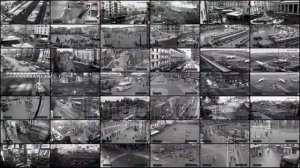 stock footage big cctv split screen surveillance camera monitoring