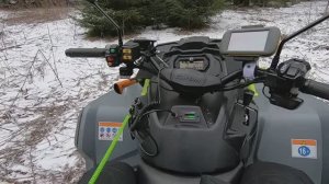 Зимние покатушки по лесу. Форсирование ручья на квадроцикле BRP Can-Am Outlander 650 XMR