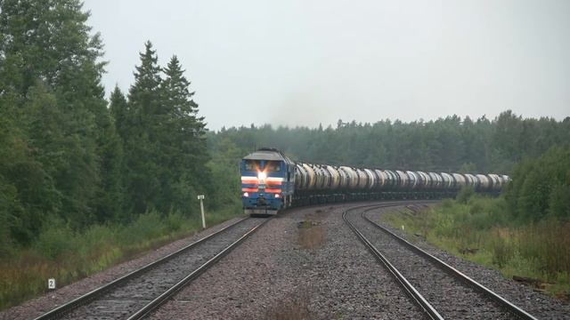 Тепловоз 2ТЭ116-973 на о.п. Янеда / 2TE116-973 passing Jäneda stop