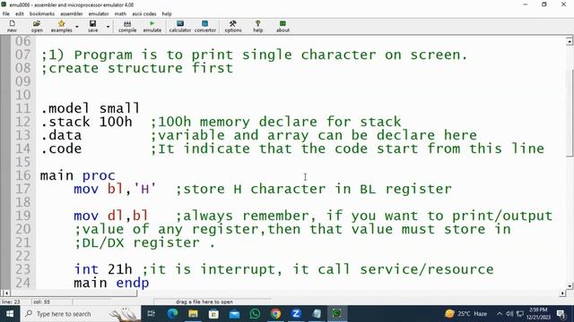 Learn Assembly Language: Printing Single Characters in emu8086 | Programming Tutorial for Beginners смотреть онлайн