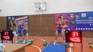 Аксентьев и Ушаков толчок гирь 32 кг Уральская метелица 2025