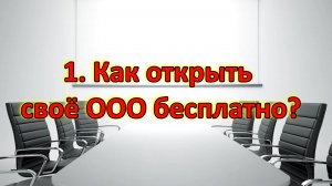 Как открыть своё ООО бесплатно?