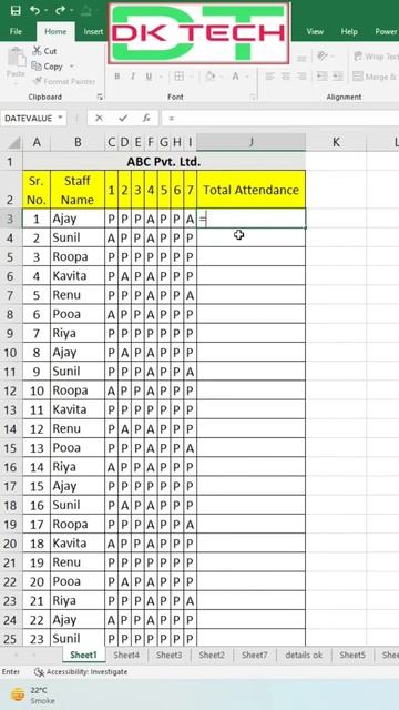 attendence formatting exel #programing #typing #app #hacker #hacks #coding #bca #exel