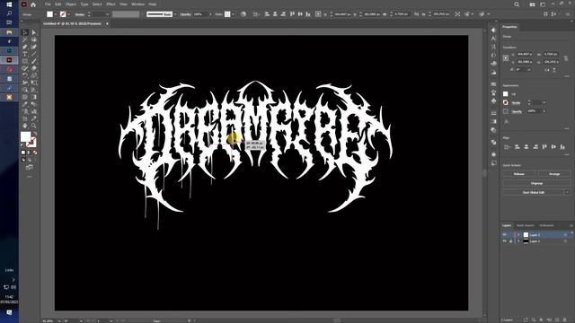 How to make Death Metal logo using ''DREAMFIRE'' font in Adobe Illustrator смотреть онлайн