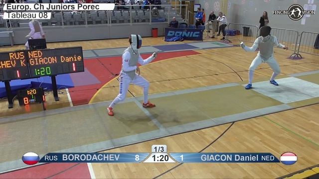 2020 xx T08 02 M F Individual Porec CRO ZC Juniors YELLOW GIACON NED vs BORODACHEV RUS смотреть онлайн