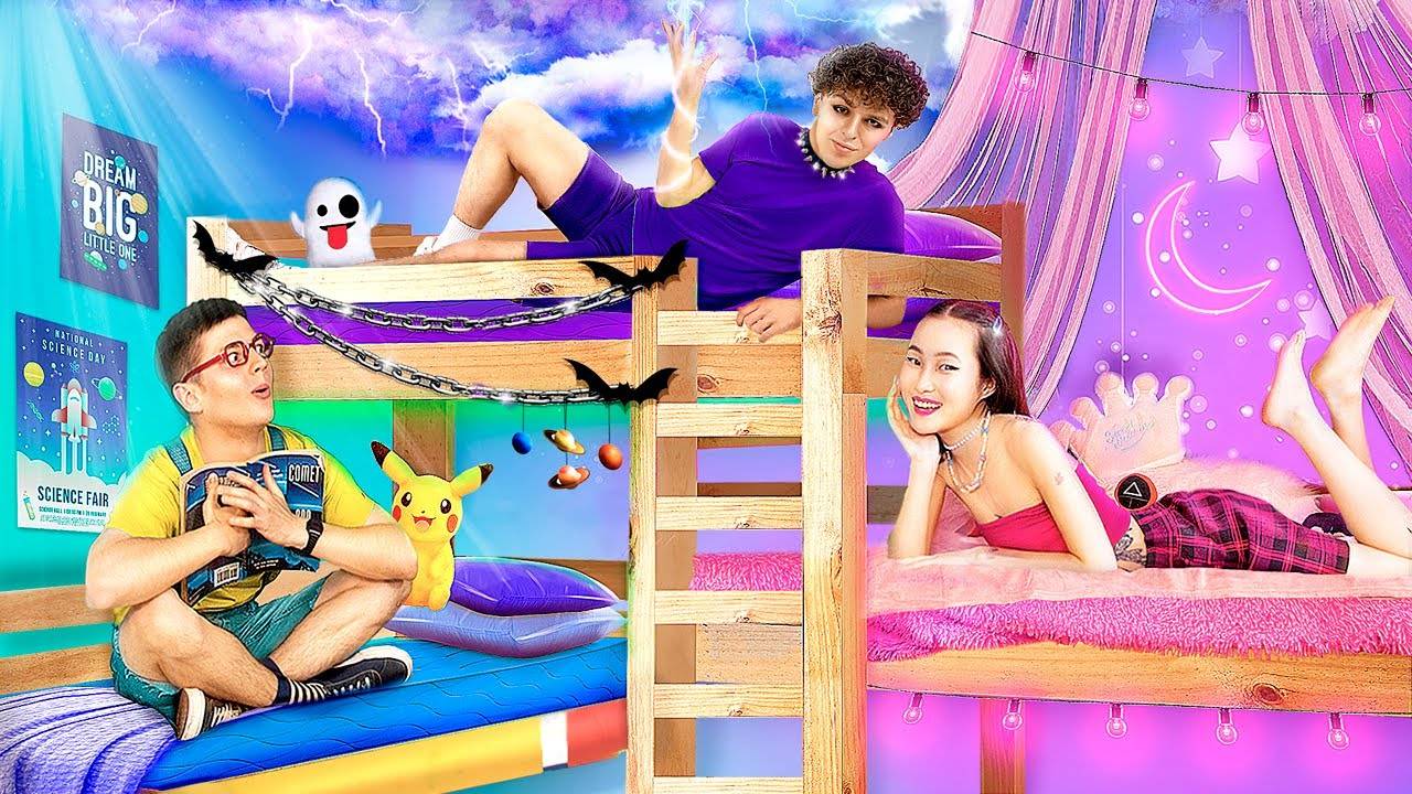 Строим трёхэтажную кровать для тройняшек смотреть онлайн