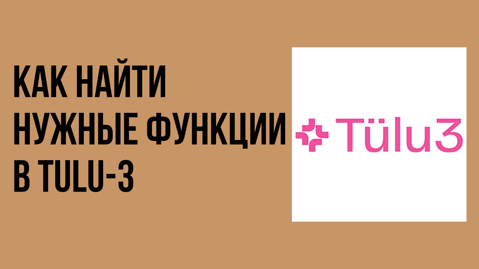 Как найти нужные функции в Tulu-3