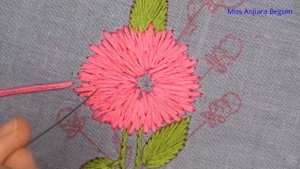 Beautiful Pink Flower Embroidery Tutorial Step by Step, Flower Bud Embroidery Design-524
