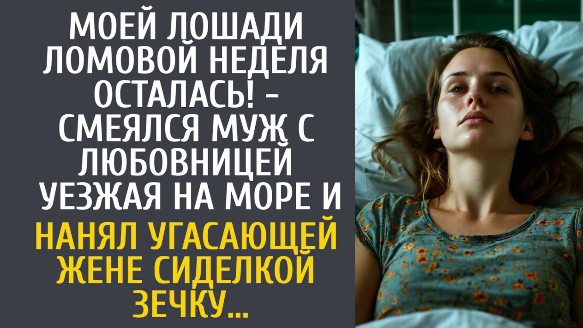 История из жизни как муж с любовницей дожидались смерти жены и наняли ей в сиделку бывшую зечку смотреть онлайн