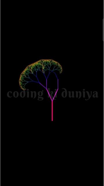 Fractional rainbow tree by python turtle #python #pythonturtle #coding