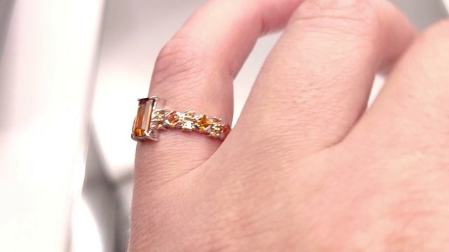 Кольцо с камнями Циркон 1.18 ct. и Сапфир