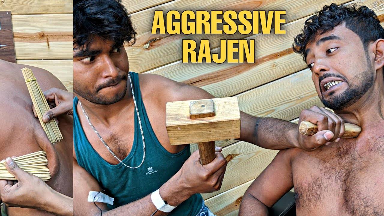 Neck Massage with Hammer ｜ Wooden Sticks Body Massage ｜ Neck Cracking by Master Rajen ｜ ASMR