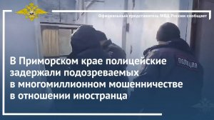 В Приморском крае полицейские задержали подозреваемых в многомиллионном мошенничестве