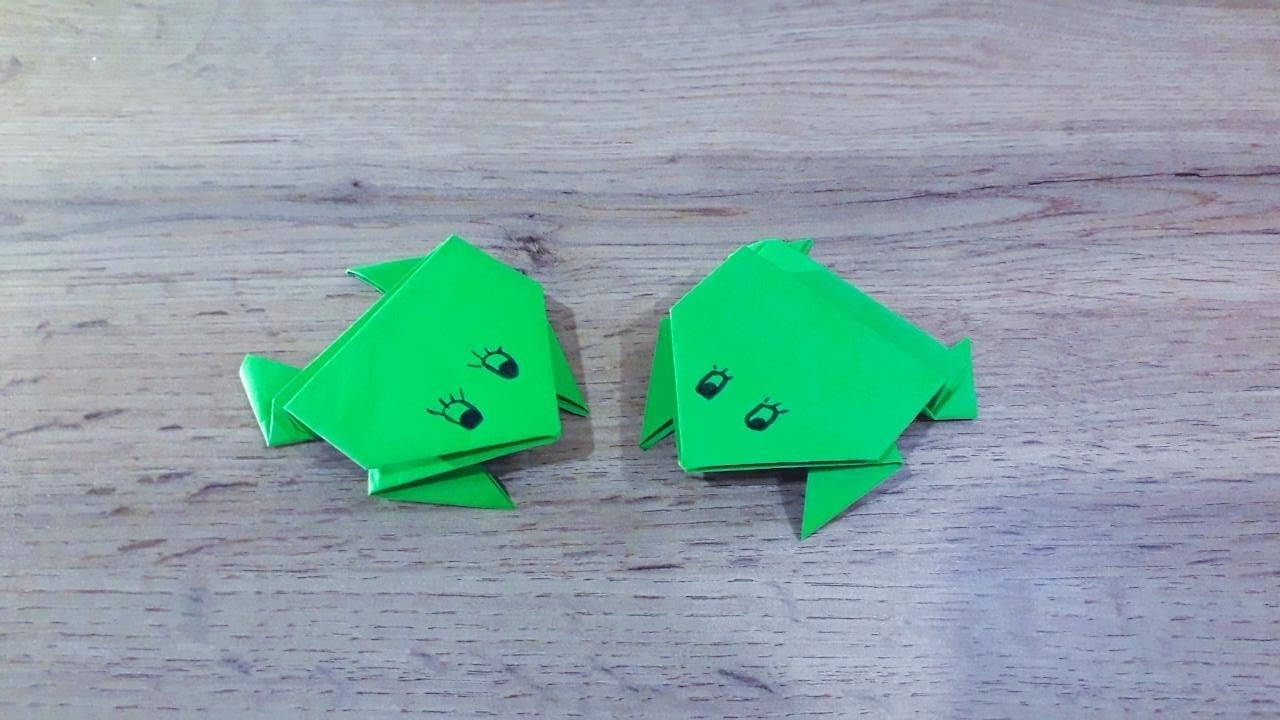 Как сделать прыгающую лягушку. Оригами из бумаги смотреть онлайн