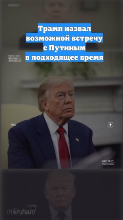 Трамп назвал возможной встречу с Путиным в подходящее время