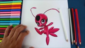 Как нарисовать и раскрасить Тикки Квами (Чудесная божья коровка)