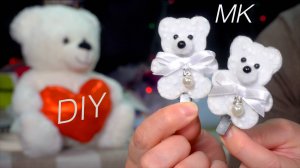 Мишки ми-ми-мишки милые заколки канзаши Cutiest Teddies Ever kanzashi diy