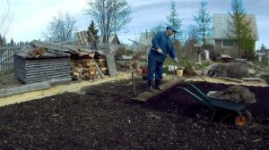12 06 2017г посадка картофеля в торф на Севере.