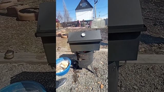 Коптим сало и курицу в новой коптилке. #копчение #коптилка#готовим