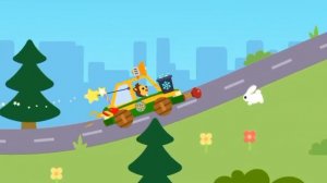 Весело красим и улучшаем машинку. Едем по дороге, разбиваем препятствия, собираем звездочки