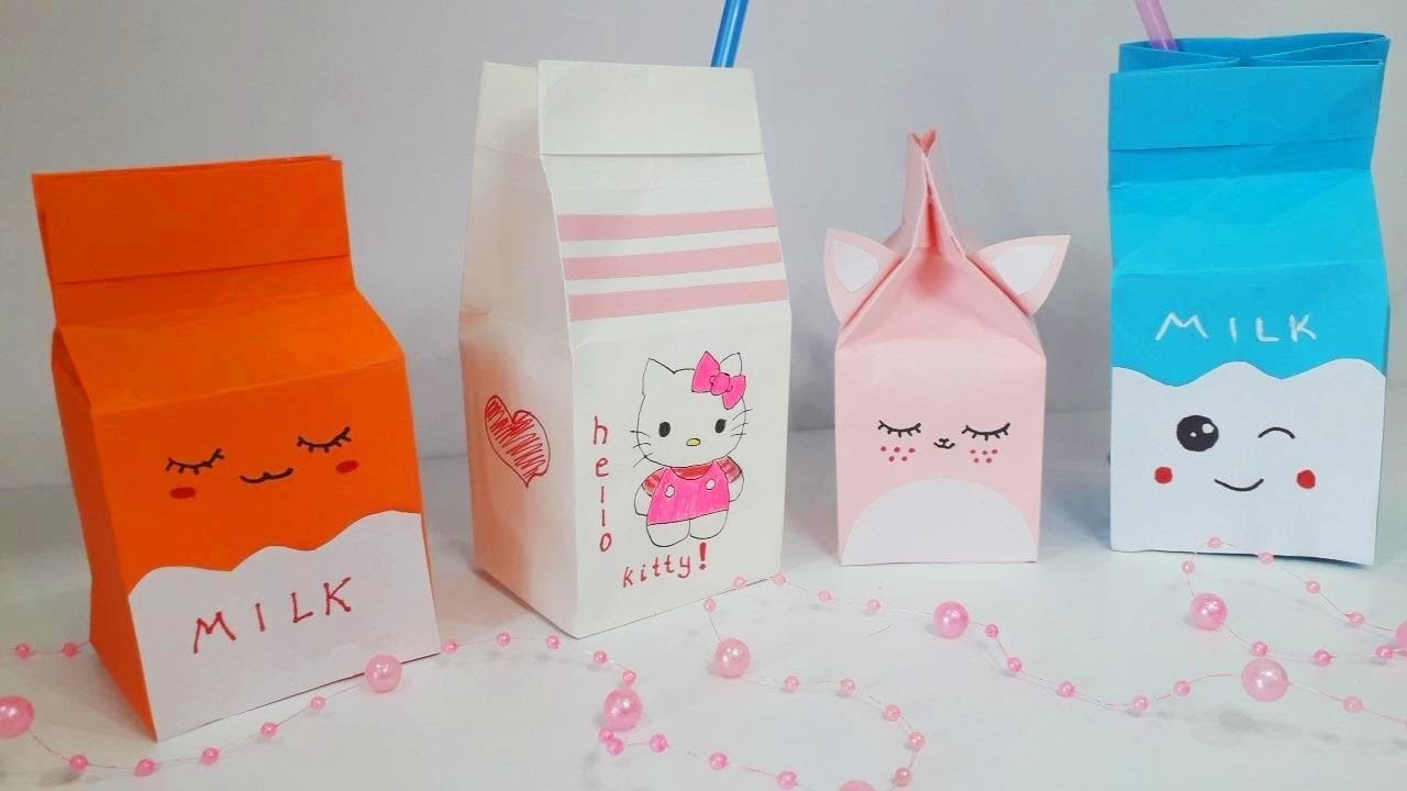 Коробочка молока из бумаги | DIY зверята | Оригами коробочка Молока  | Origami Milk Box of Paper