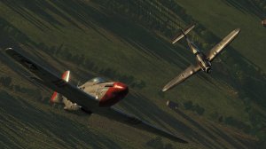 Me-109K-4 Kurfürst обижает Коняшку