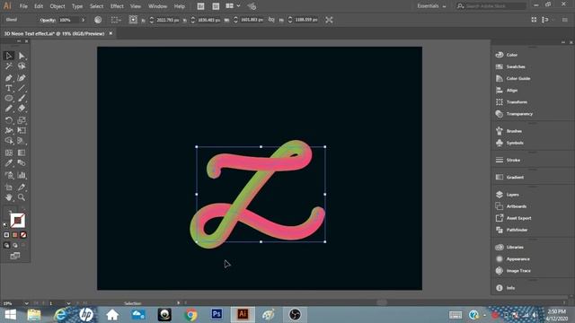 How to create 3D Neon Text Effect | Using Blend Tool Illustrator Tutorial