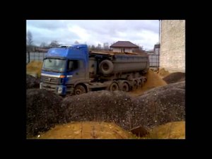 HOWO  с самосвальным прицепом застрял #КАМАЗ