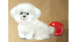Как просто нарисовать хорошенькую белую собачку сухой пастелью.
