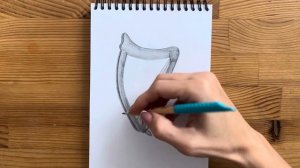 Как нарисовать арфу карандашом | Рисунок для начинающих поэтапно