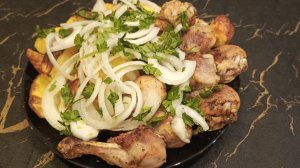 Простой, быстрый и вкусный рецепт ужина: куриные голени с картофелем, запечённые в духовке👌💯#рецеп