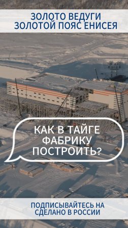 КАК В ТАЙГЕ СЕГОДНЯ ФАБРИКУ ПОСТРОИТЬ?