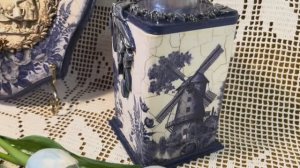 Мастер-класс  💙🤍  Декупаж. Подсвечник "Гжель" 🤍💙