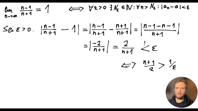 EPSILON-Definition Übung - Folge (n-1)/(n+1) смотреть онлайн