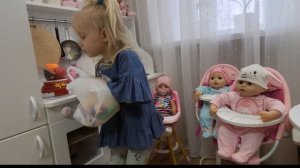 Катя и её любимые игры с куклами baby born и baby annabell