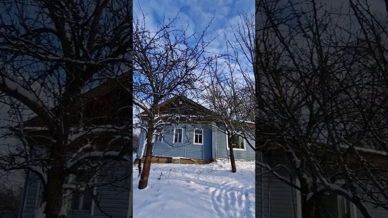 #домиквдеревне #снегопад #зимавдеревне #зима #изгородавдеревню #дом