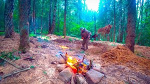 _БЕРЛОГА_ в ЛЕСУ У РЕКИ! СТРОЮ ЗЕМЛЯНКУ СВОИМИ РУКАМИ. ДОМ ПОД ЗЕМЛЁЙ!НАЧАЛО!