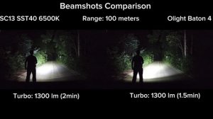 Beamshots Comparison - SOFIRN SC13 SST40 vs Olight Baton 4