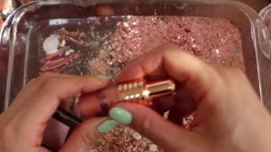 Смешиваем тени  Rosegold Swan, макияж и блёстки в слайм! Увлекательное видео со слаймом! ★ASMR★