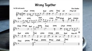 Wrong Together (Steve Swallow) Backing track   score for Eb alto instruments(360P)